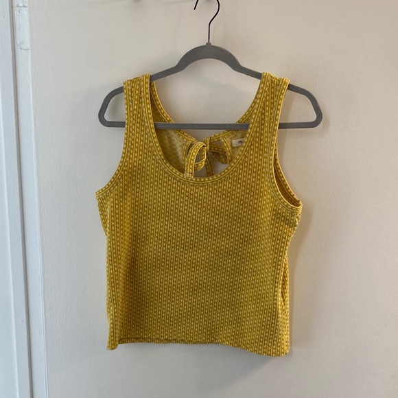 Madewell Tops - Yellow Sleeveless Top with Bow Detail, Medium
